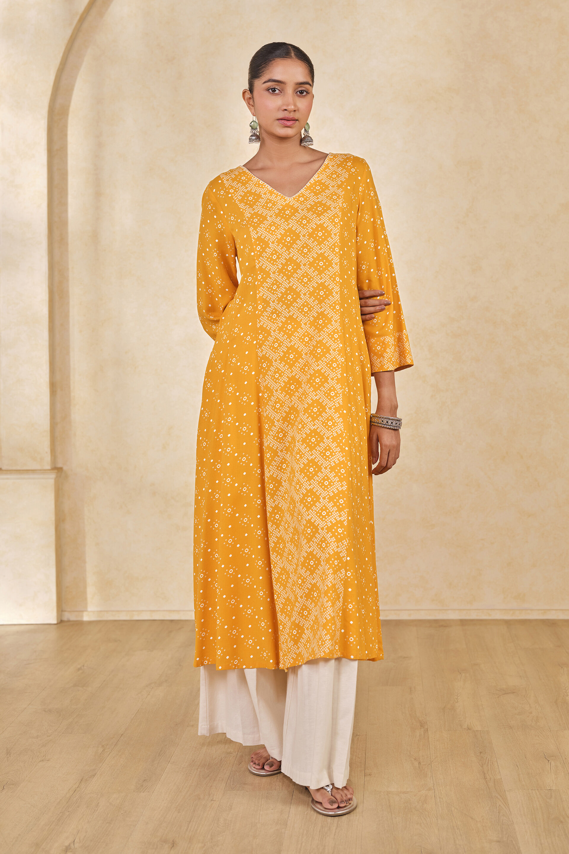 The Mast Peela Kurta, Mustard, image 2